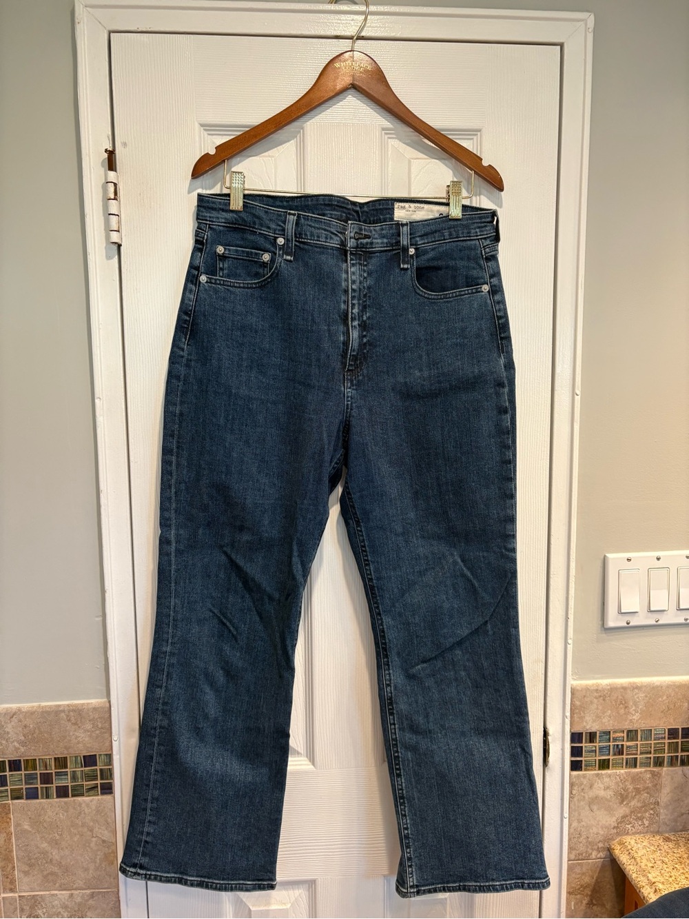 rag & bone Nina Dark Blue Cropped Ankle Jeans